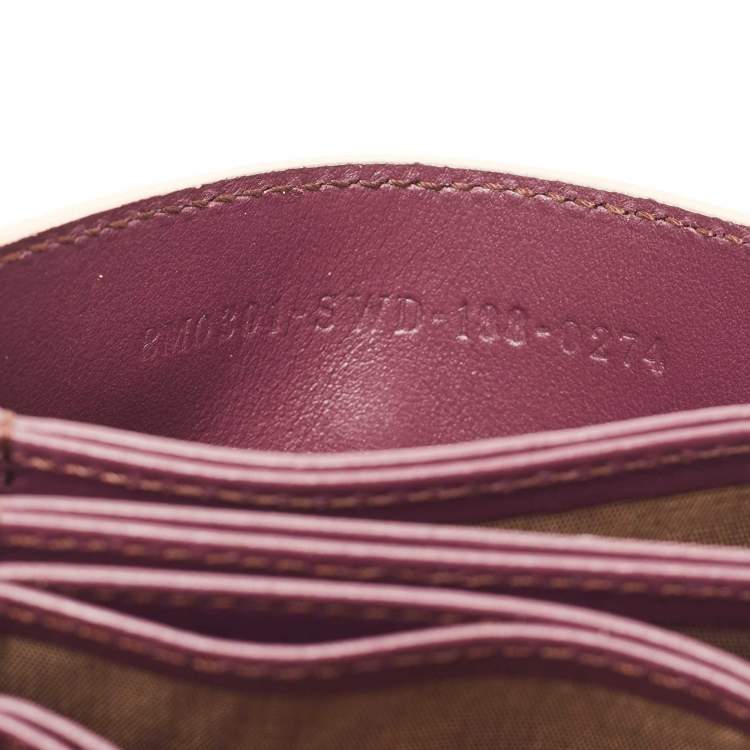 Pre Owned Fendi Grey/Peach Leather Accordion Card Case