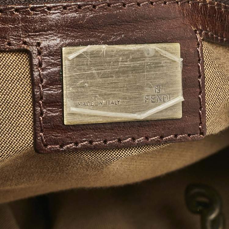 مملوكة مسبقًا Fendi Tobacco Zucca Canvas Medium Chef De Jour Bag