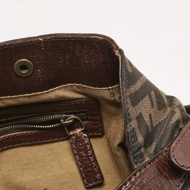 مملوكة مسبقًا Fendi Tobacco Zucca Canvas Medium Chef De Jour Bag