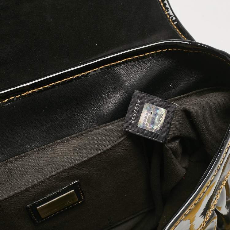 Pre Owned Fendi Black patent Leather B Shoulder Bag