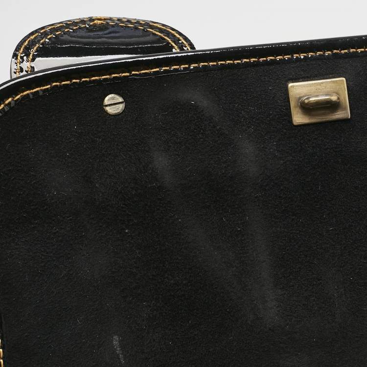 Pre Owned Fendi Black patent Leather B Shoulder Bag