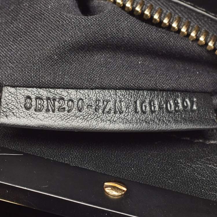 Pre Owned Fendi Black Leather Medium Peekaboo Top Handle Bag