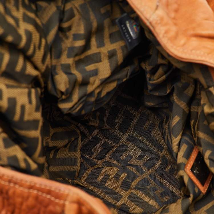 Pre Owned Fendi Brown Pebbled Leather Spy Bag