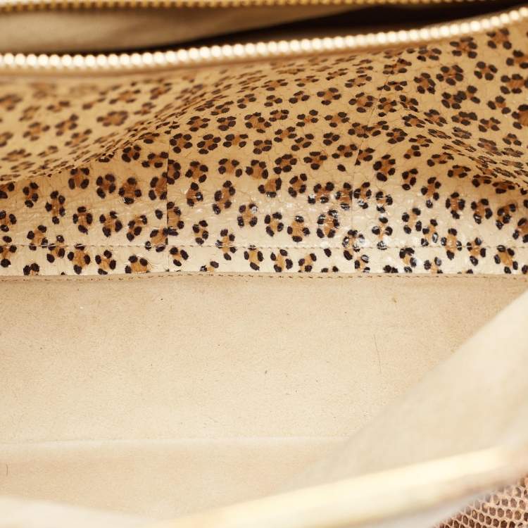 Pre Owned Fendi Multicolor Python Large Peekaboo Top Handle Bag
