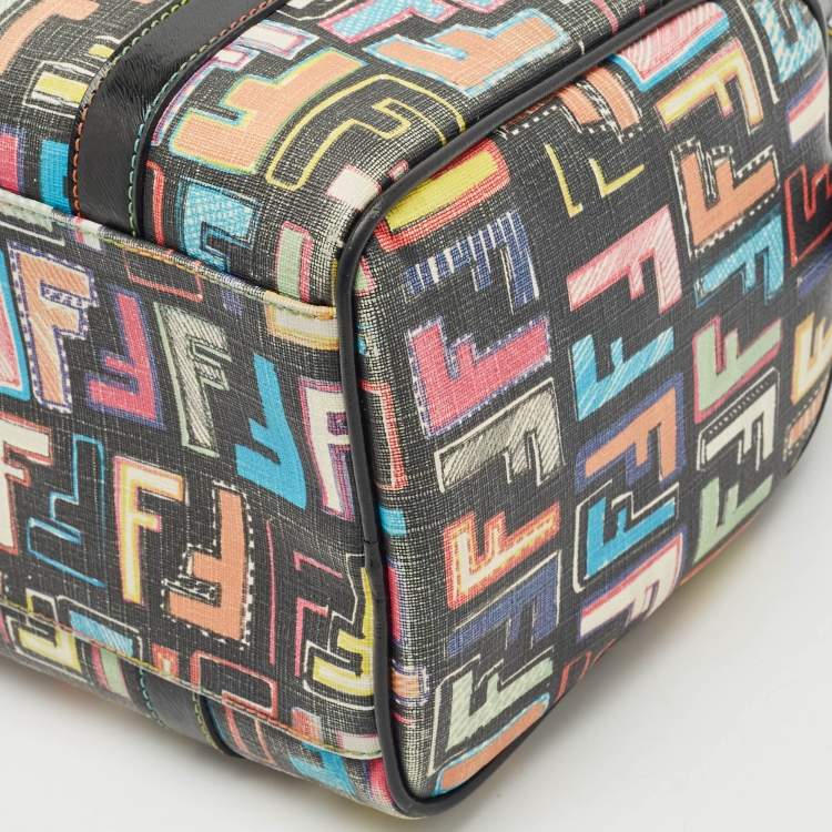 Pre Owned Fendi Multicolor Zucca Coated Canvas Small Forever Boston Bag