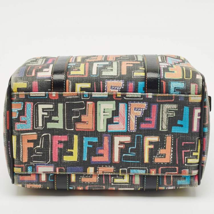 Pre Owned Fendi Multicolor Zucca Coated Canvas Small Forever Boston Bag