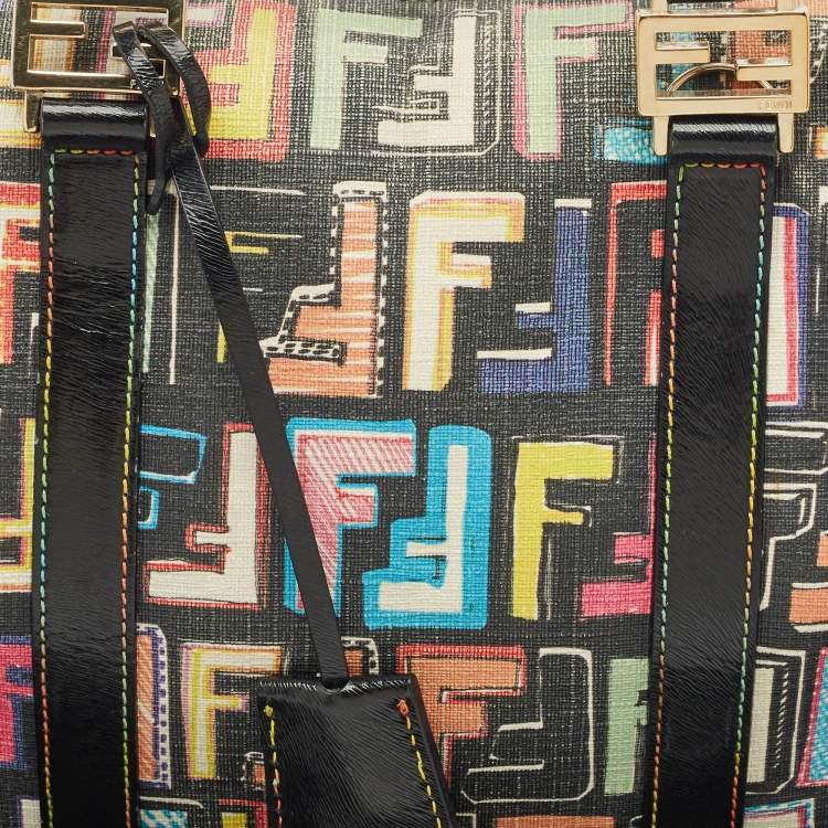 Pre Owned Fendi Multicolor Zucca Coated Canvas Small Forever Boston Bag