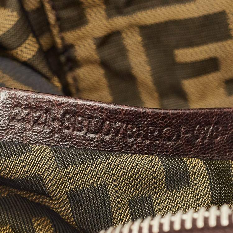 Pre Owned Fendi Dark Brown Pebbled Leather Baby Spy Bag