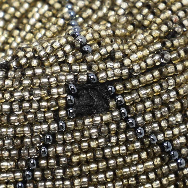 Pre Owned Fendi Olive Green/Silver Beads and Leather Mama Baguette Bag