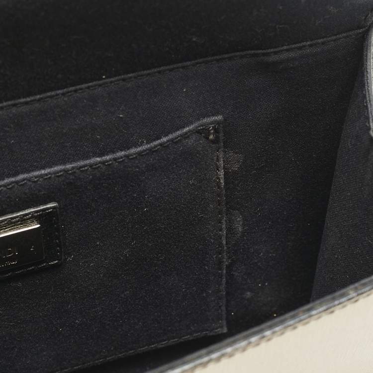 Pre Owned Fendi Multicolor Leather Mini Monster Demi Jour Top Handle Bag
