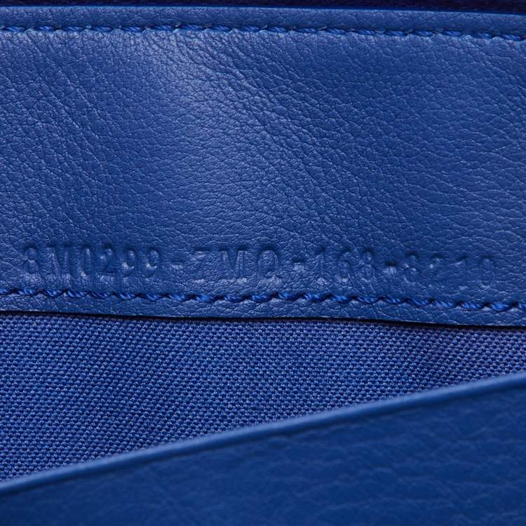 Pre Owned Fendi Navy Blue Snakeskin Karlito Zip Around Wallet