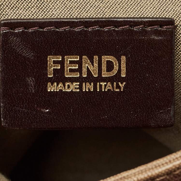Pre Owned Fendi Brown Zucchino Coated Canvas Mama Forever Shoulder Bag