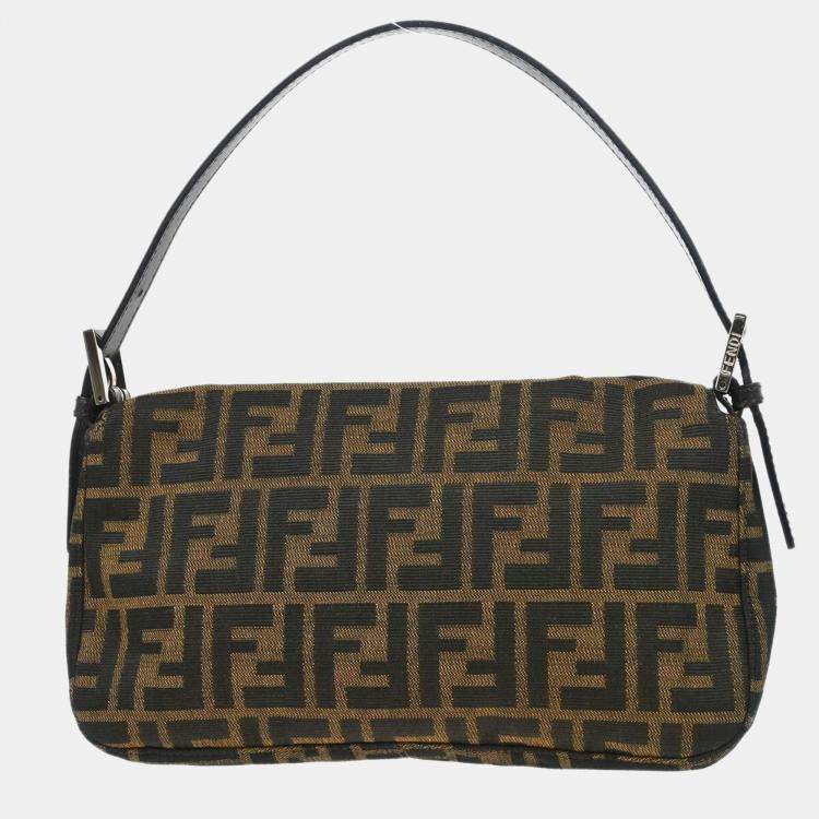 Pre Owned Fendi Brown Zucca Baguette Handbag