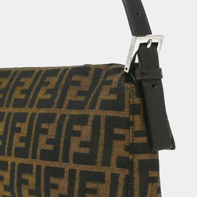 Pre Owned Fendi Brown Zucca Baguette Handbag