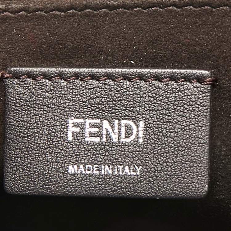 Pre Owned Fendi Beige Python Kan I F Logo Shoulder Bag
