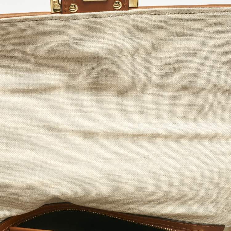 Pre Owned Fendi Multicolor FF Embroidery Canvas Medium Baguette Bag