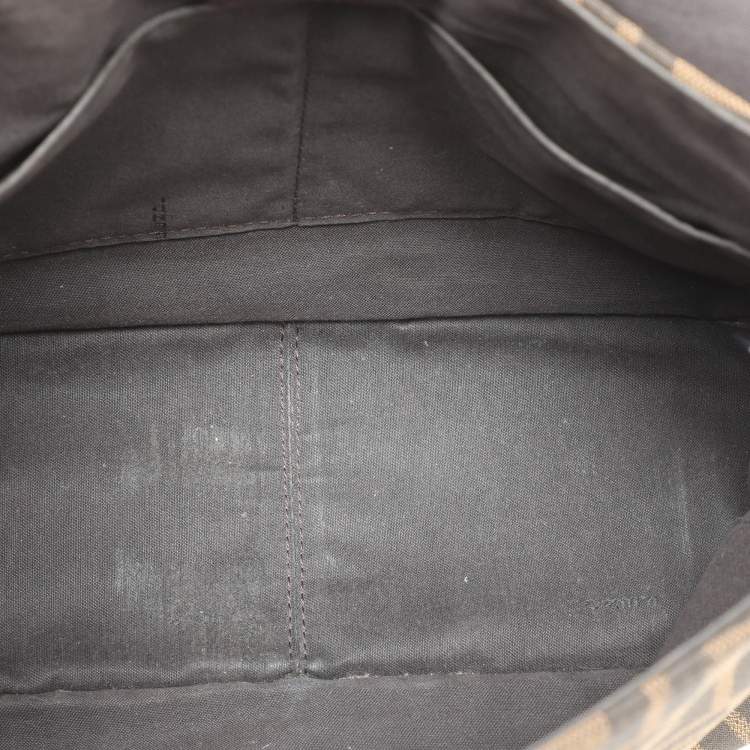 Pre Owned Fendi Tobacco Zucca Canvas Flap Crossbody Bag