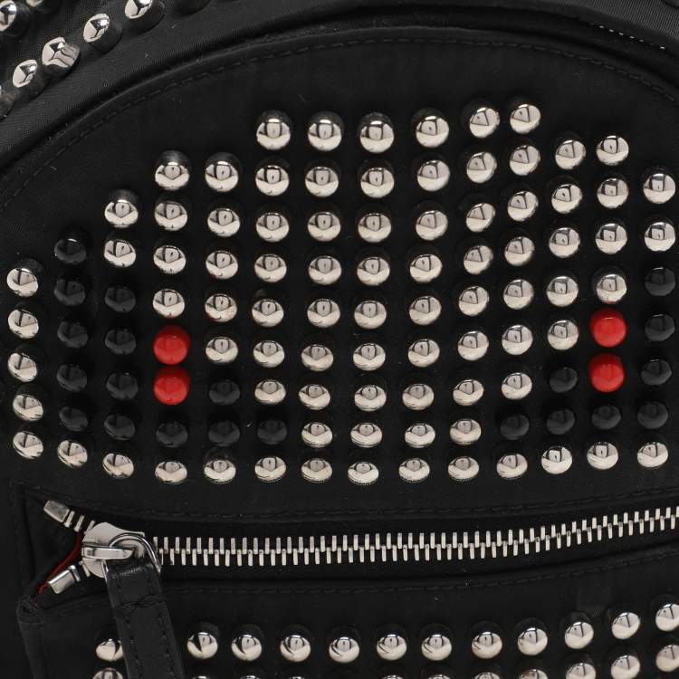 Pre Owned Fendi Black Nylon Monster Studs Mini Black Backpack