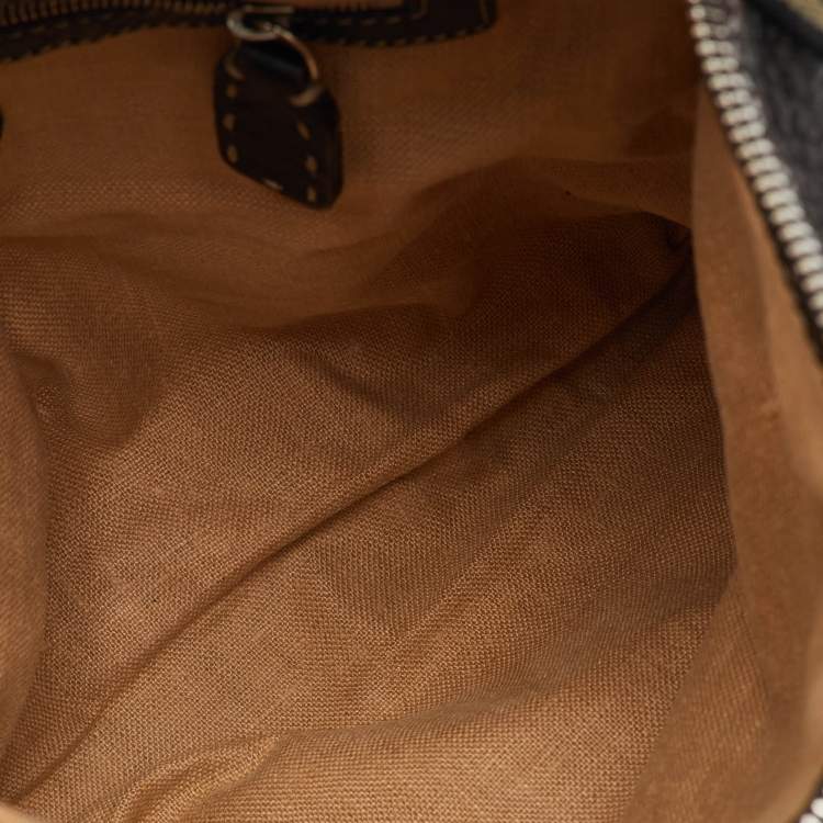 Pre Owned Fendi Dark Brown Selleria Leather Messenger Bag