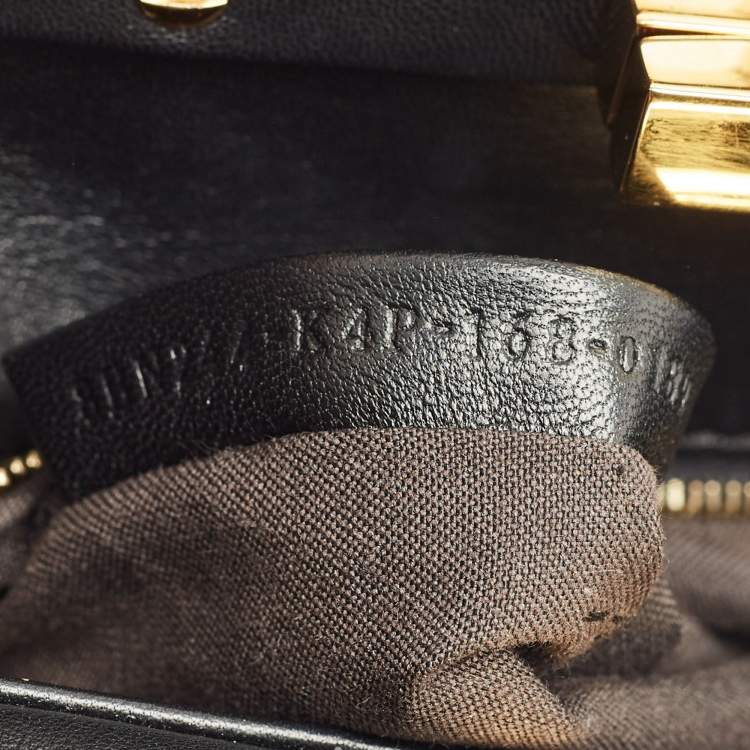 مملوكة مسبقًا Fendi Black Leather Mini Peekaboo Top Handle Bag