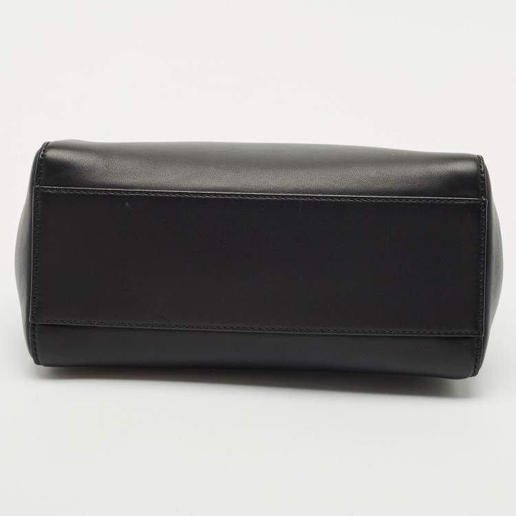 مملوكة مسبقًا Fendi Black Leather Mini Peekaboo Top Handle Bag