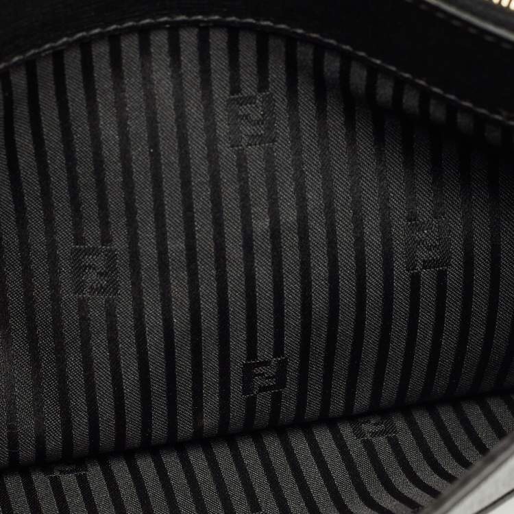Pre Owned Fendi Black Leather 2Jours Envelope Clutch