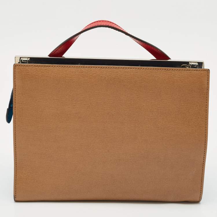 Pre Owned Fendi Multicolor Leather Demi Jour Top Handle Bag