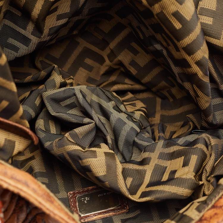 Pre Owned Fendi Brown Pebbled Leather Spy Bag