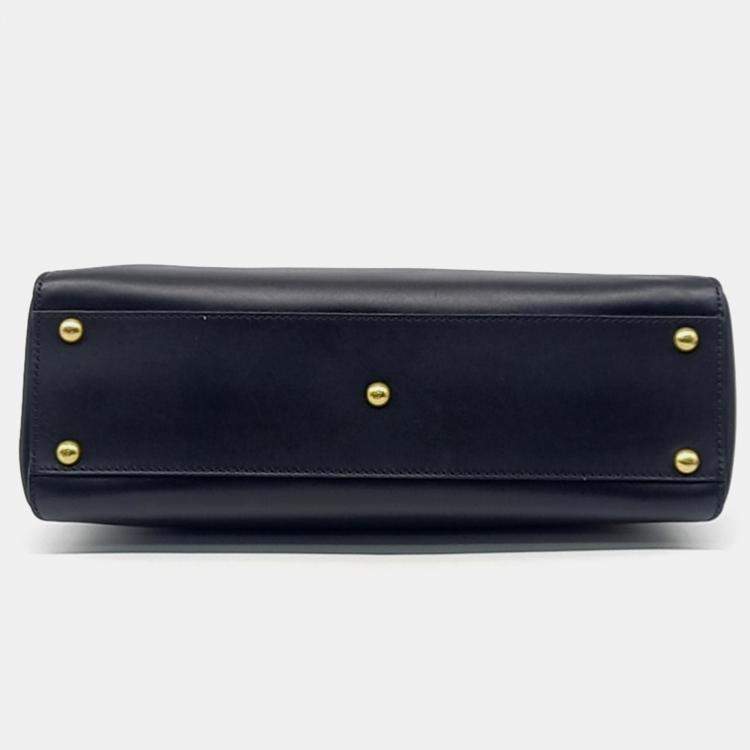 Pre Owned Fendi Black Leather Peekaboo Medium bag