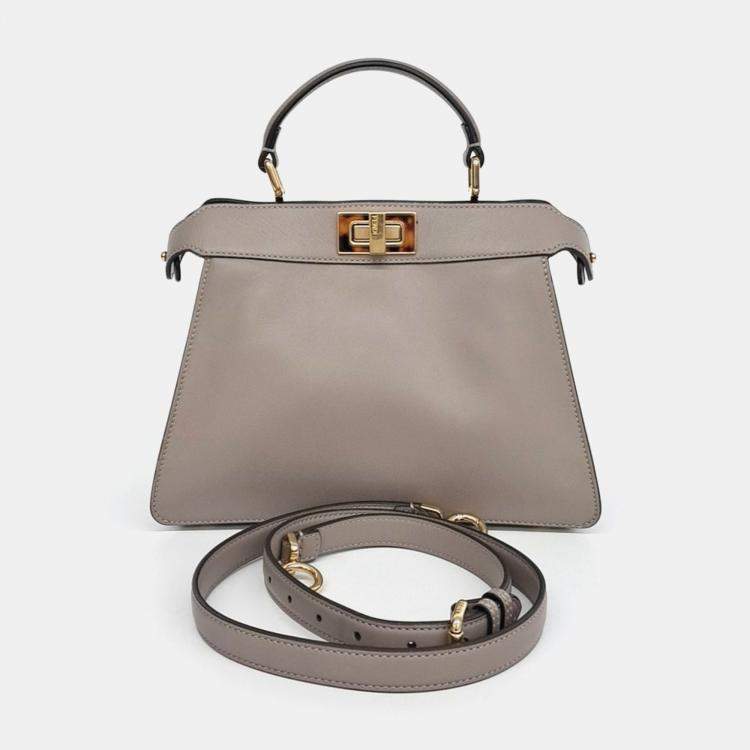 مملوكة مسبقًا Fendi Beige Leather Peekaboo I SEE U Small bag