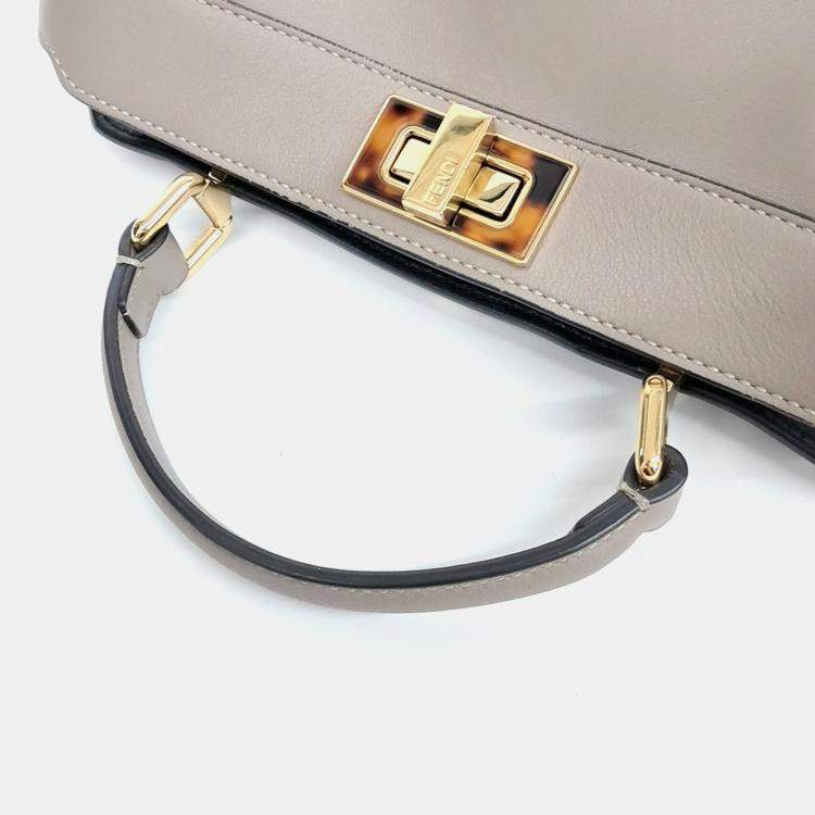مملوكة مسبقًا Fendi Beige Leather Peekaboo I SEE U Small bag