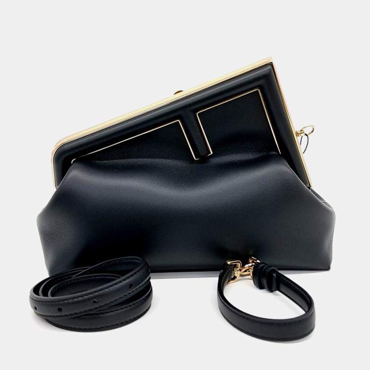 Pre Owned Fendi Black Leather First Bag