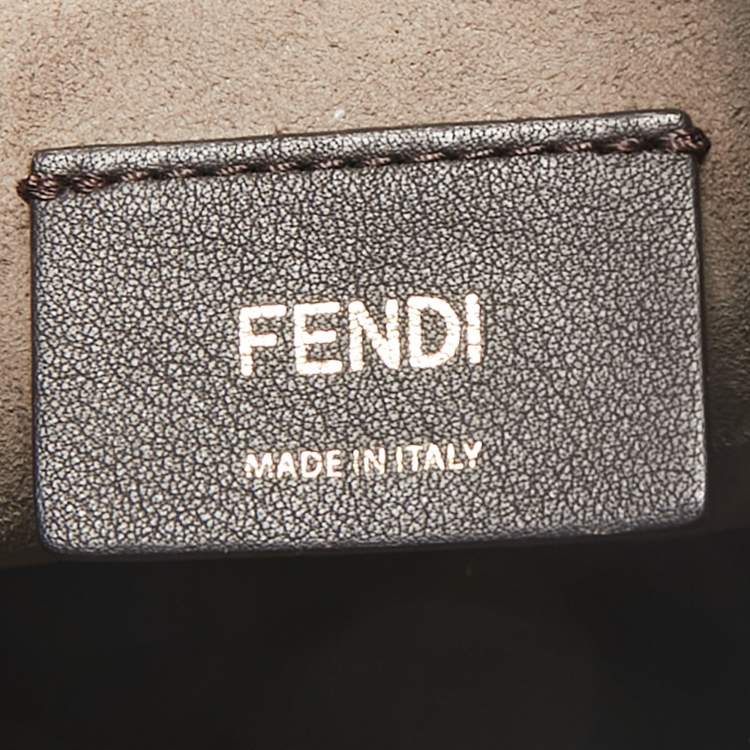 Pre Owned Fendi Beige Leather Mini Mon Tresor Bucket Bag