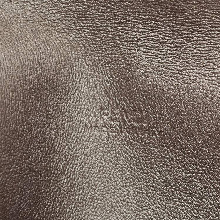 Pre Owned Fendi Brown Zucca Leather F is Fendi Envelope Pouch