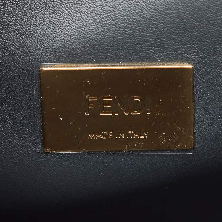 مملوكة مسبقًا Fendi Rust Brown Leather Seta Burro Peekaboo Pochette Crossbody Bag