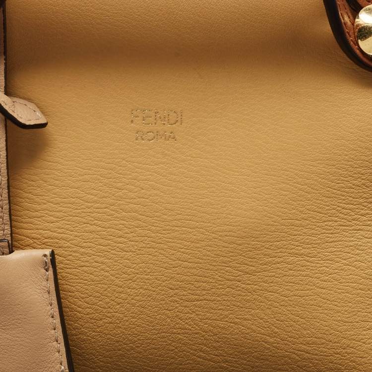 Pre Owned Fendi Tan/Brown Leather Mini By The Way Crossbody Bag