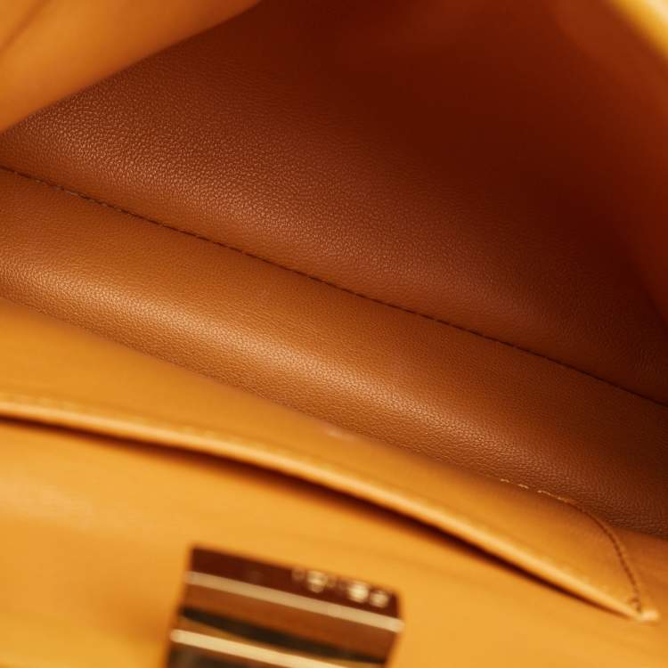 مملوكة مسبقًا Fendi Yellow Leather Mini Peekaboo Top Handle Bag
