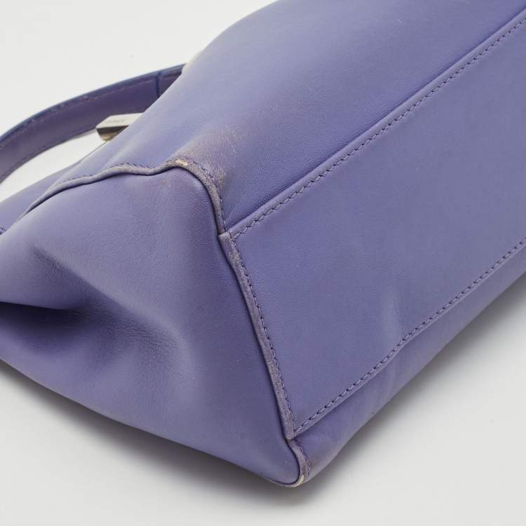 مملوكة مسبقًا Fendi Purple Leather Mini Peekaboo Top Handle Bag