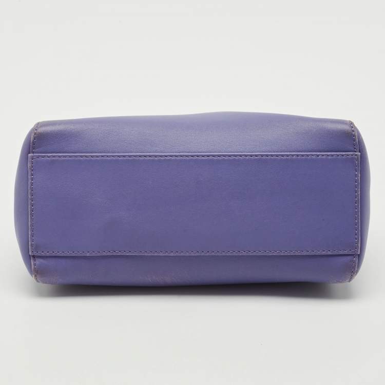 مملوكة مسبقًا Fendi Purple Leather Mini Peekaboo Top Handle Bag