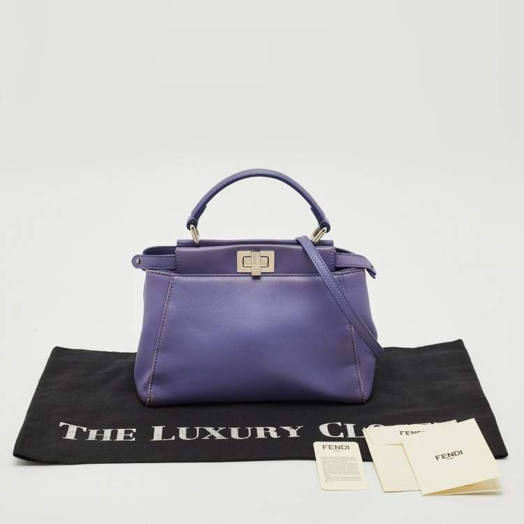 مملوكة مسبقًا Fendi Purple Leather Mini Peekaboo Top Handle Bag