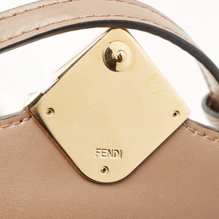 Pre Owned Fendi Tobacco Zucca Leather FF Diamond Wallet On Chain