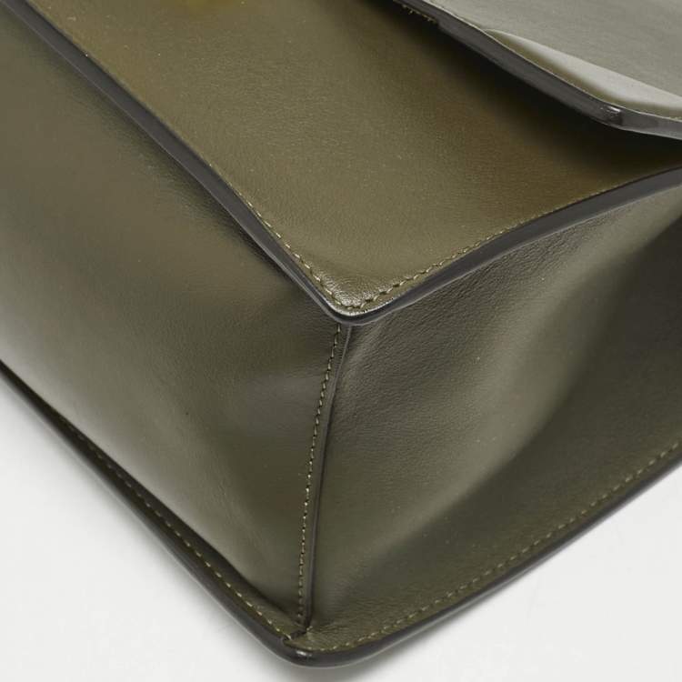Pre Owned Fendi Olive Green Leather Kan U Shoulder Bag