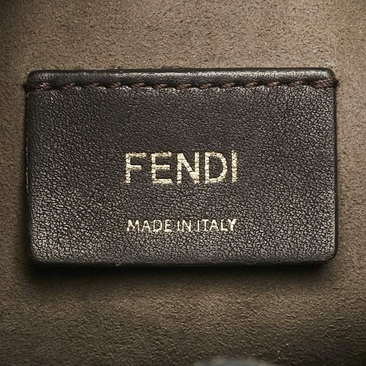 Pre Owned Fendi Black Zucca Embossed Leather Mini Mon Tresor Bucket Bag
