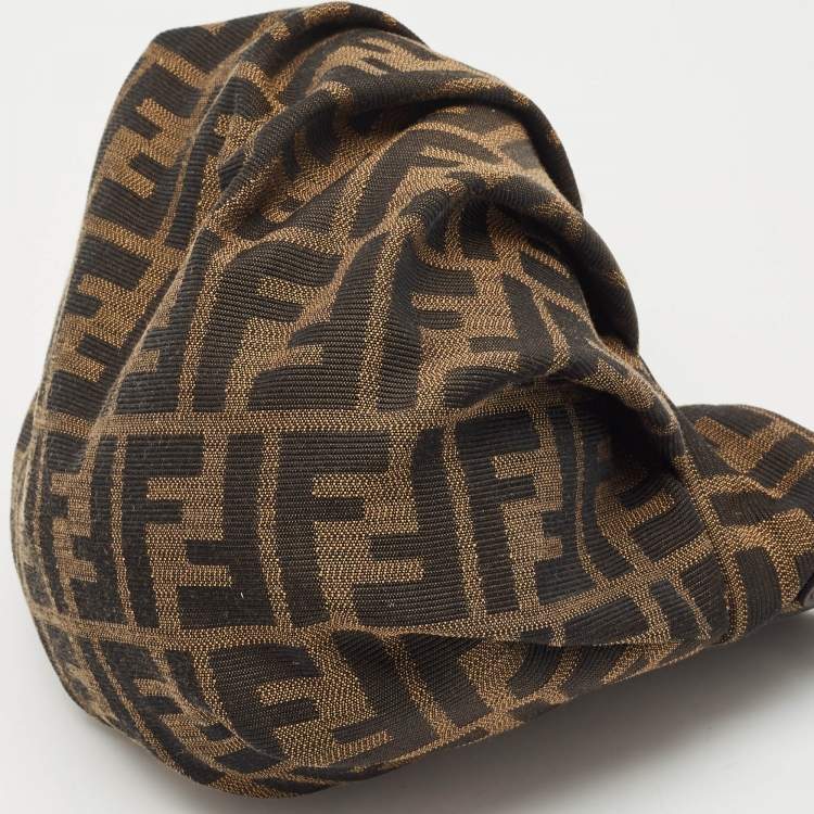 Pre Owned Fendi Tobacco Zucca Canvas Mini Chef Hobo