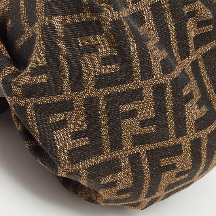 Pre Owned Fendi Tobacco Zucca Canvas Mini Chef Hobo