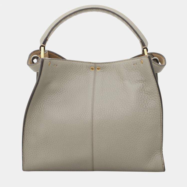 Pre Owned Fendi X-Lite Peekaboo Medium Grey Leather Bag