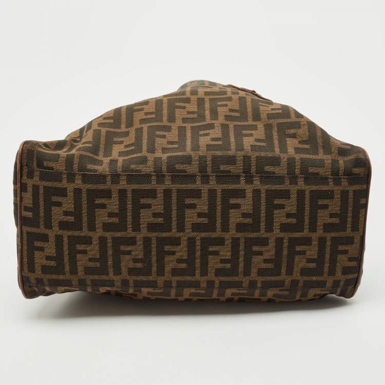 Pre Owned Fendi Tobacco/Brown Zucca Canvas Small Chef De Jour Bag