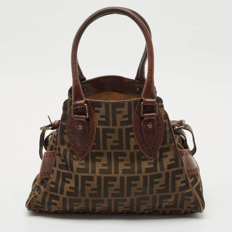 Pre Owned Fendi Tobacco/Brown Zucca Canvas Small Chef De Jour Bag