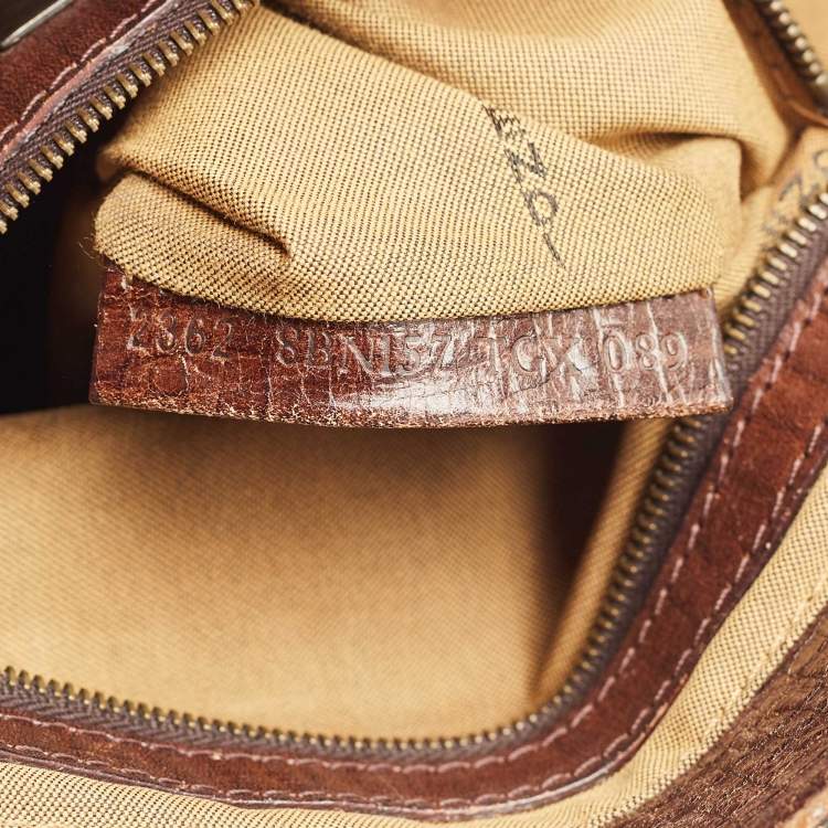 Pre Owned Fendi Tobacco/Brown Zucca Canvas Small Chef De Jour Bag