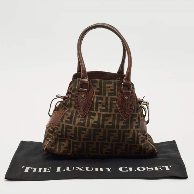 Pre Owned Fendi Tobacco/Brown Zucca Canvas Small Chef De Jour Bag